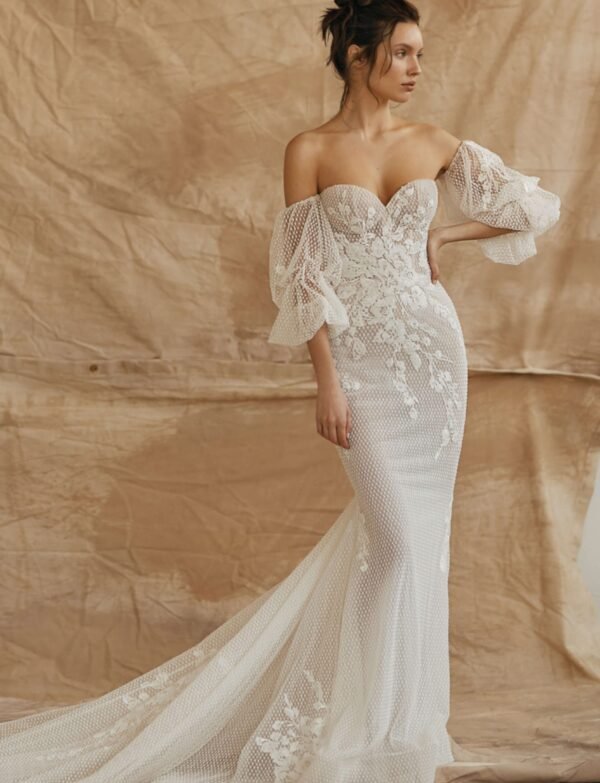 A-Line Maxi Long Prom Dresses for Women with Mesh